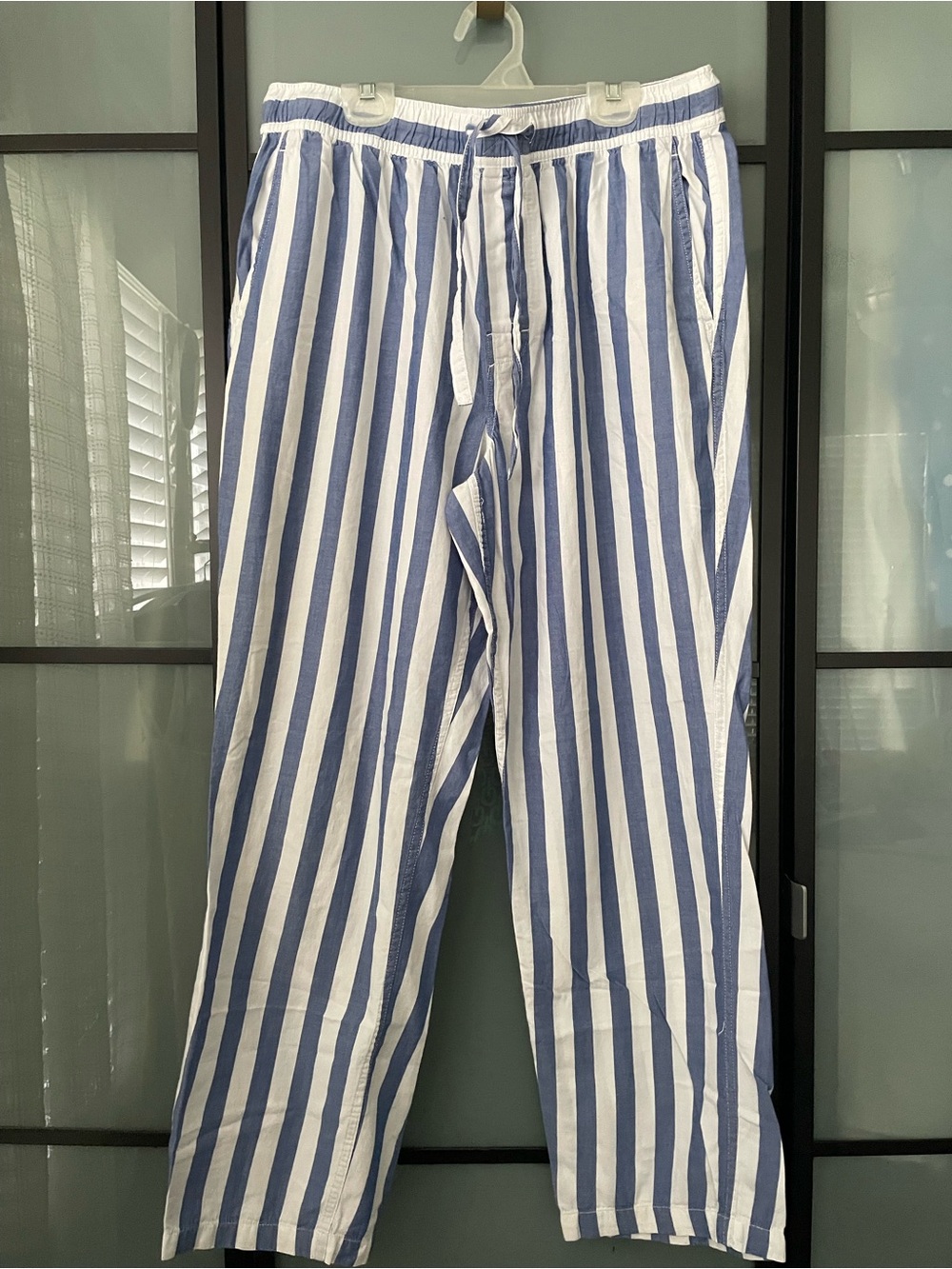 J. Crew Blue and White Striped Drawstring Pants 100% Cotton